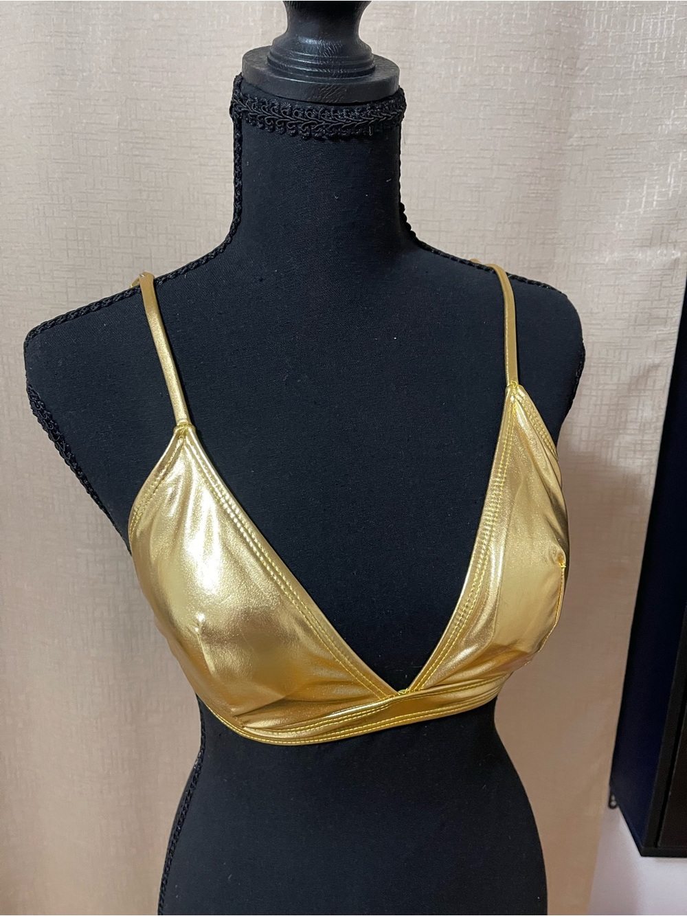 Gold Metallic Triangle Bralette